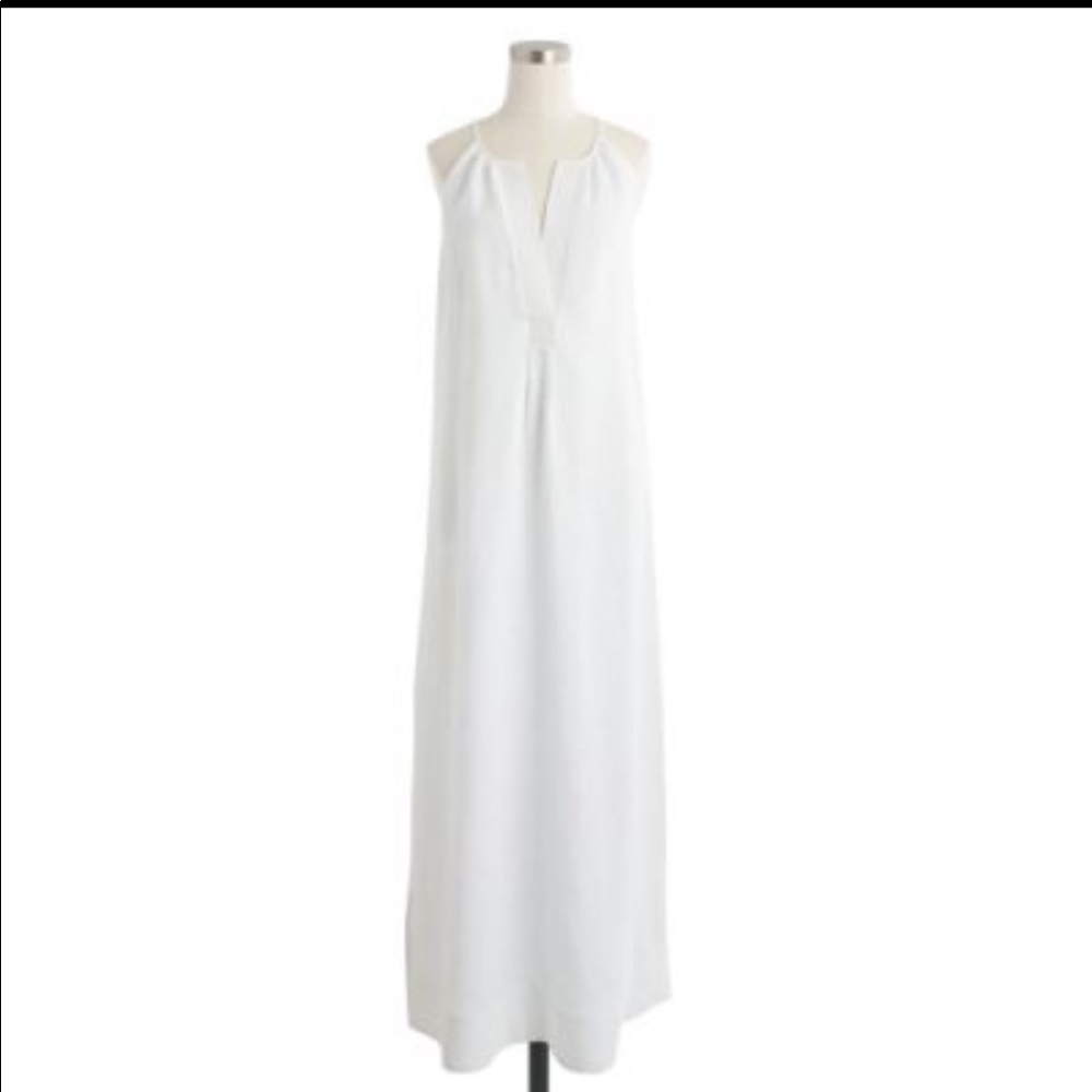 J. Crew White linen maxi dress, M